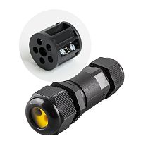 Кабельный коннектор I-образный 2-контактный Feron LD521 черный (LD521) картинка 